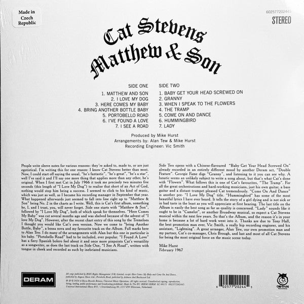 Cat Stevens - Matthew & Son (Limited edition, cream vinyl) (LP)