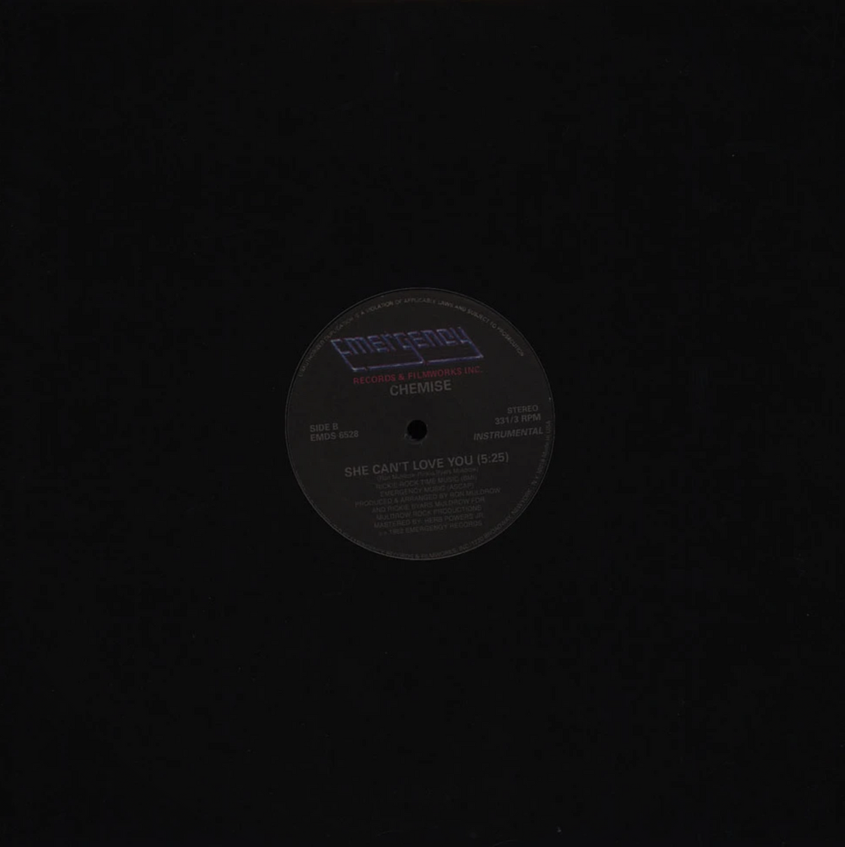 Chemise - She can't love you (12" Maxi Single)