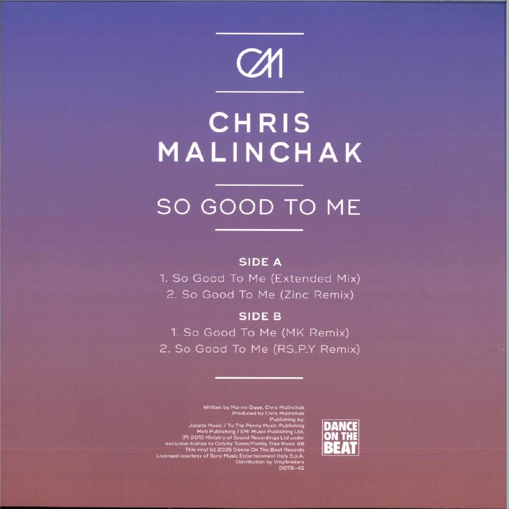 Chris Malinchak - So good to me (12" Maxi Single)