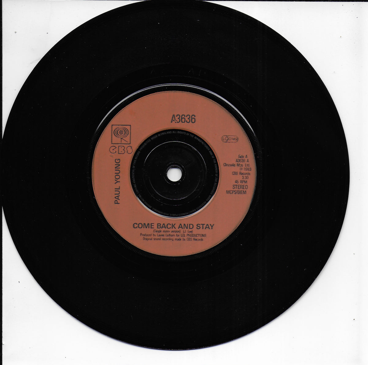 Paul Young - Come back and stay (Engelse uitgave)
