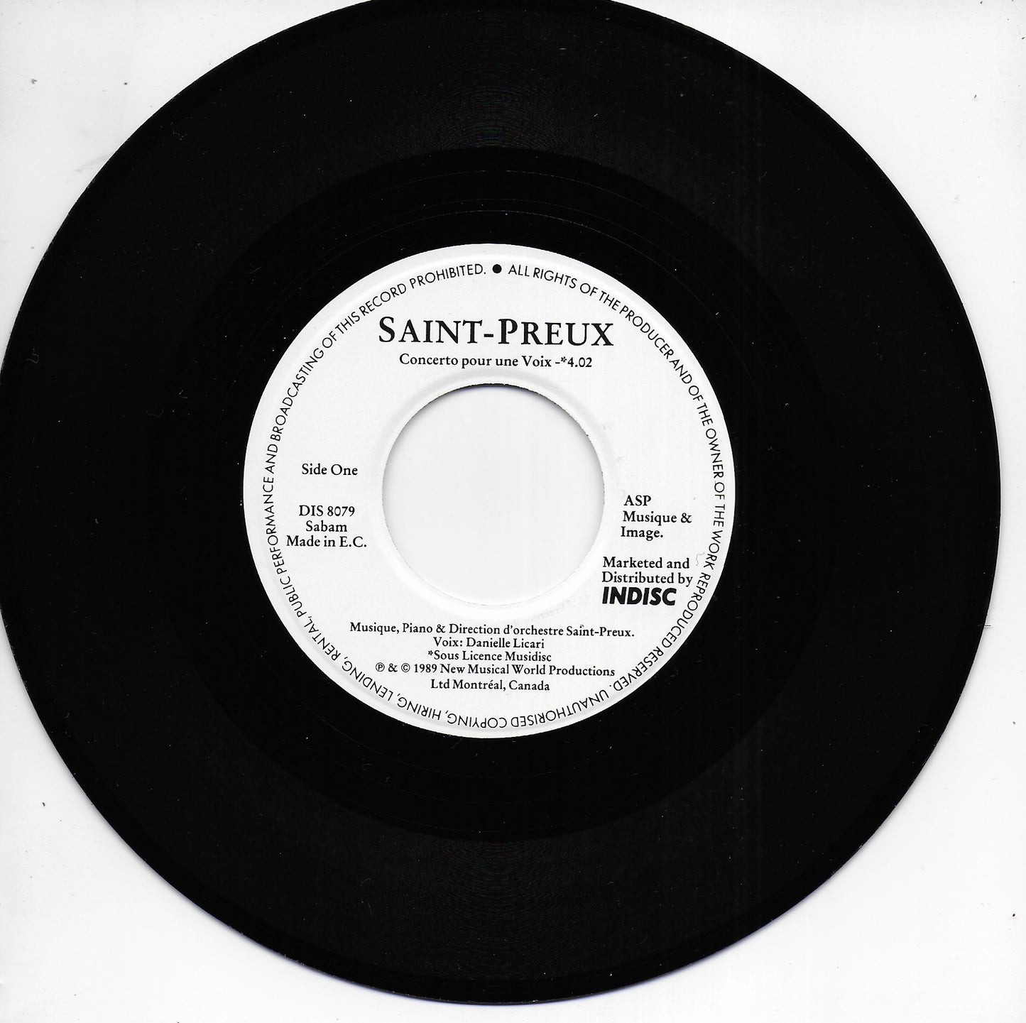 Saint-Preux - Concerto pour une voix