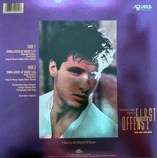 Corey Hart - Sunglasses at night (Florescent yellow vinyl) (12" Maxi Single)