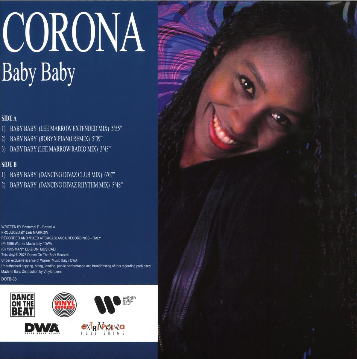 Corona - Baby Baby (Purple marbled vinyl) (12" Maxi Single)