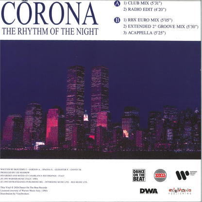 Corona - The rhythm of the night (Blue vinyl) (12" Maxi Single)