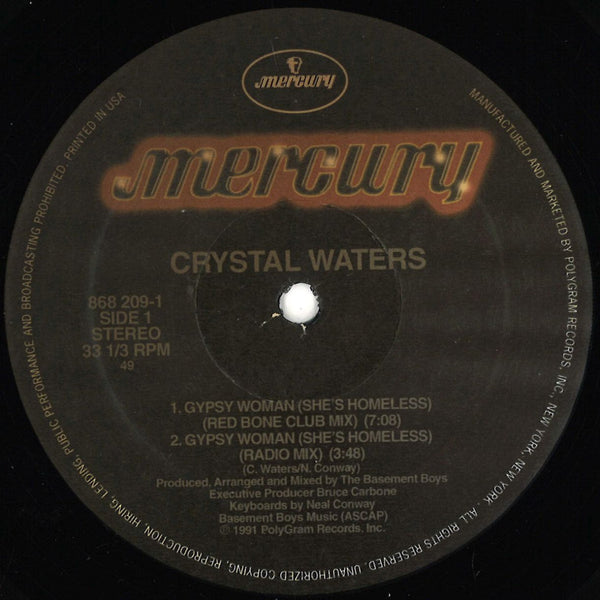 Crystal Waters - Gypsy woman (She's homeless) (12" Maxi Single)