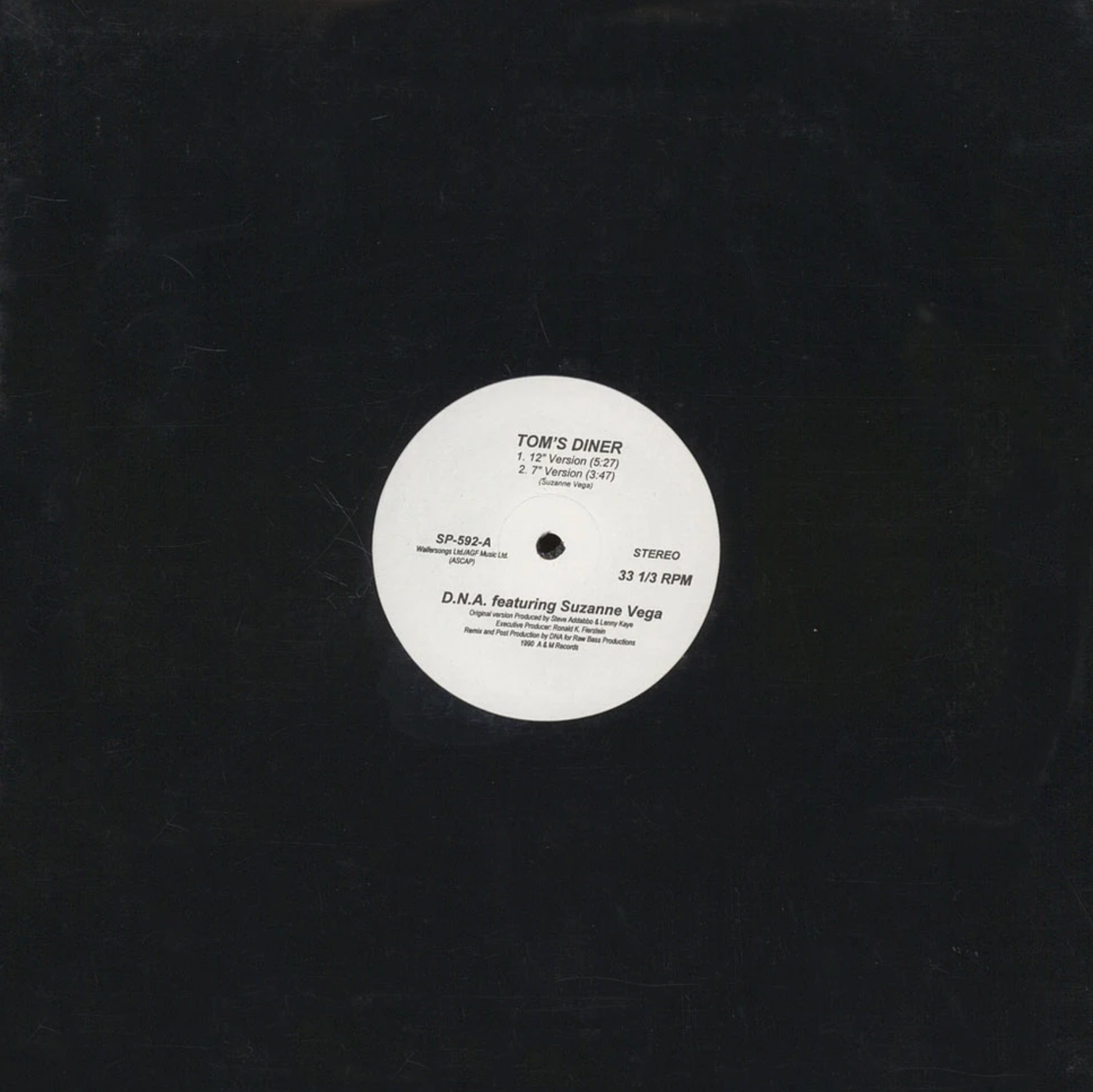 D.N.A. feat. Suzanne Vega - Tom's diner (12" Maxi Single)