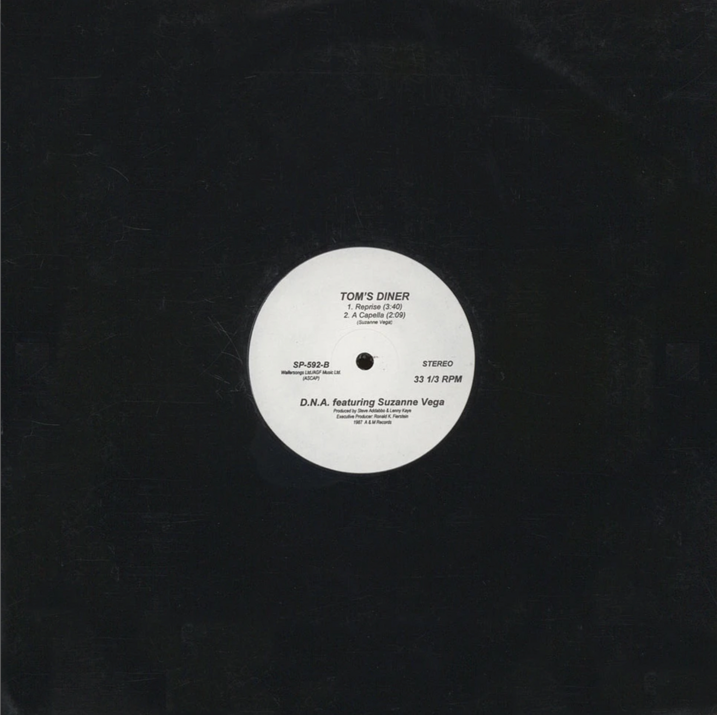D.N.A. feat. Suzanne Vega - Tom's diner (12" Maxi Single)