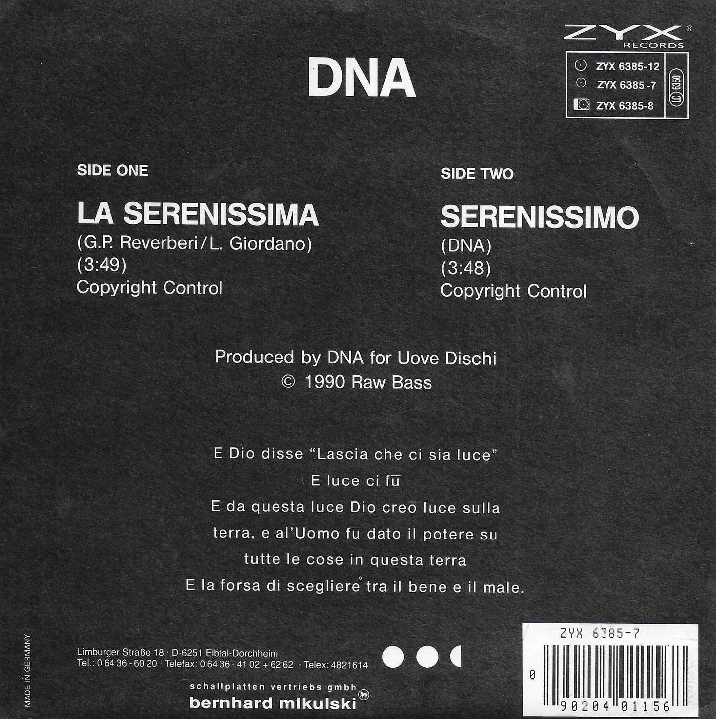 DNA - La Serenissima (Duitse uitgave)