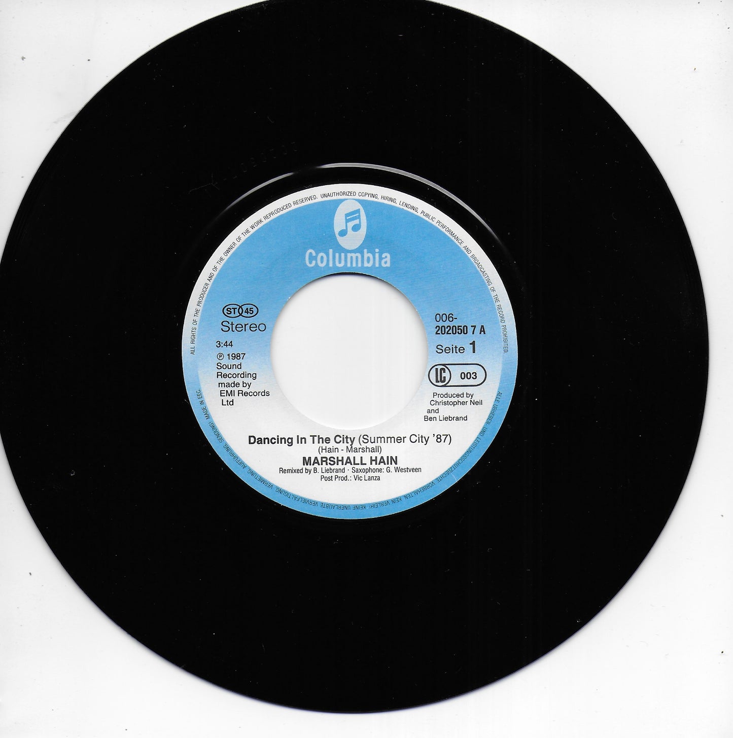 Marshall Hain - Dancing in the city (Summer City '87) (Remixed by Ben Liebrand)