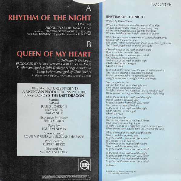 DeBarge - Rhythm of the night (Engelse uitgave)