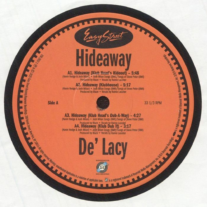 De'Lacy - Hideaway (12" Maxi Single)