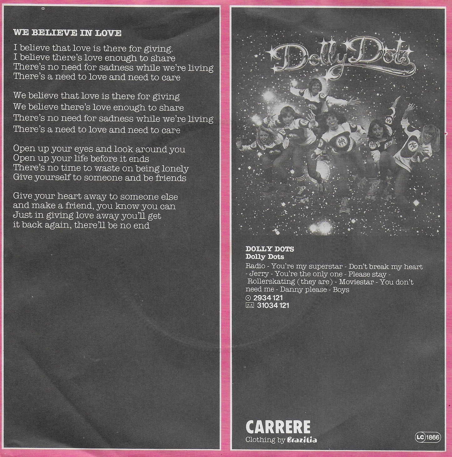 Dolly Dots - We believe in love (Duitse uitgave)
