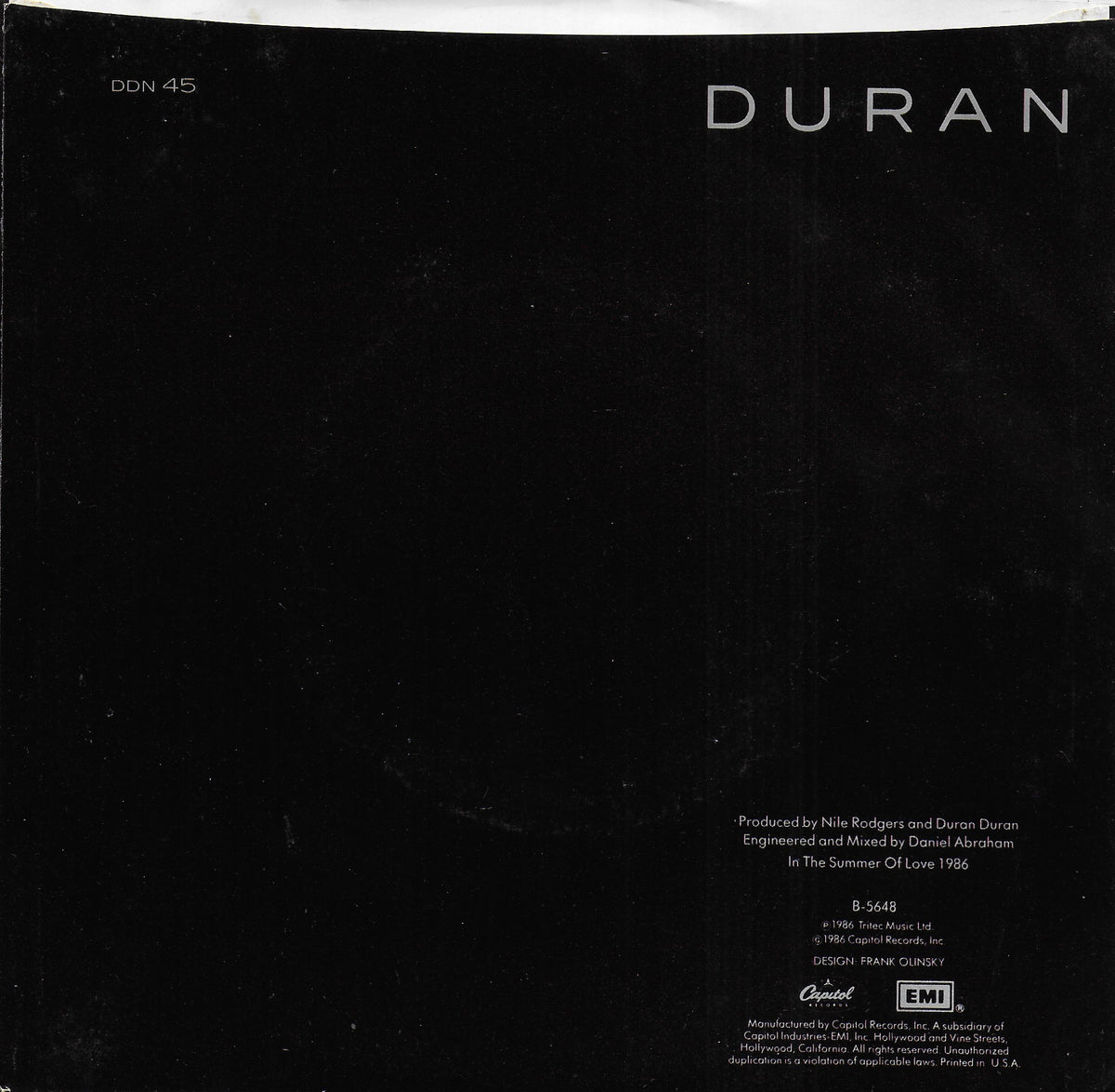 Duran Duran - Notorious (Amerikaanse uitgave)