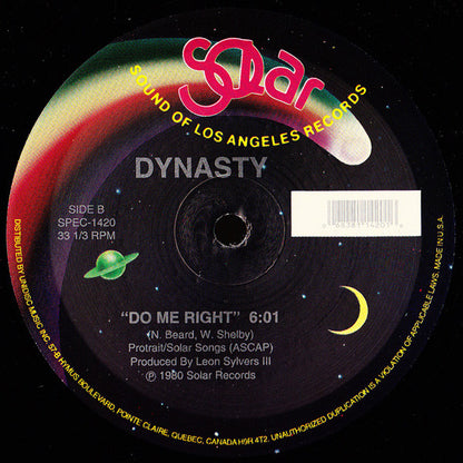 Dynasty - I've just begun to love you / Do me right (12" Maxi Single)