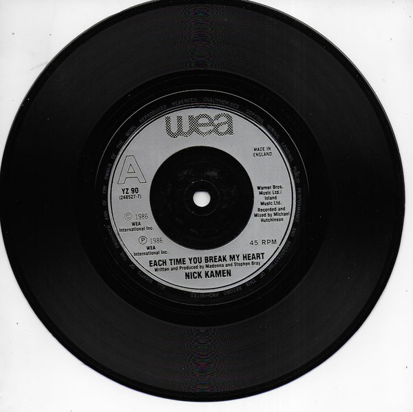 Nick Kamen - Each time you break my heart (Engelse uitgave)