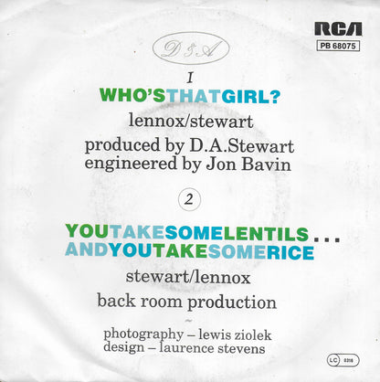 Eurythmics - Who's that girl? (Duitse uitgave)
