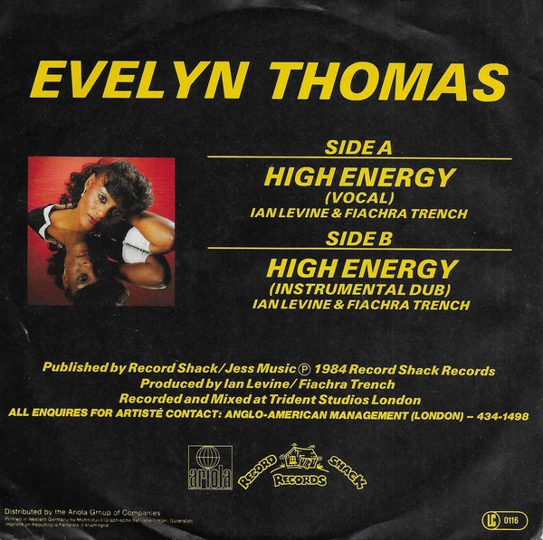 Evelyn Thomas - High energy (Europese uitgave)