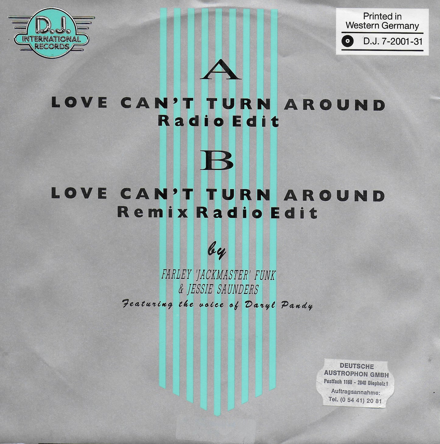 Farley 'Jackmaster' Funk & Jessie Saunders - Love can't turn around (Duitse uitgave)