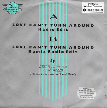 Farley 'Jackmaster' Funk & Jessie Saunders - Love can't turn around (Duitse uitgave)