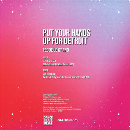 Fedde Le Grand - Put your hands up for Detroit (Blue marbled vinyl) (12" Maxi Single)