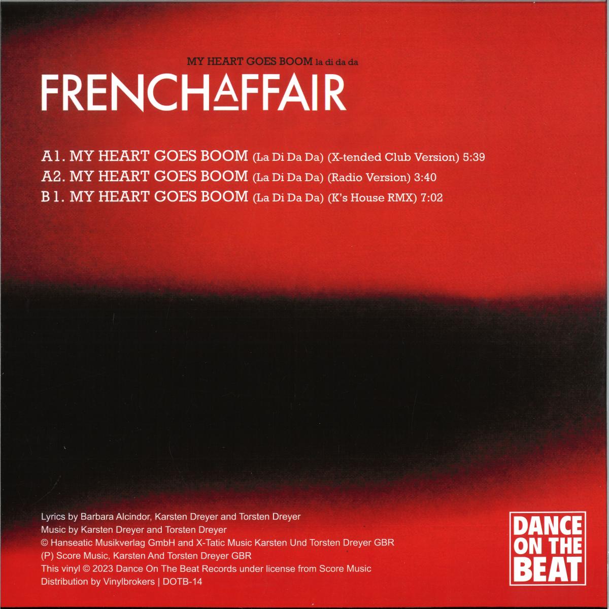 French Affair - My heart goes boom la di da da (Red vinyl) (12" Maxi Single)