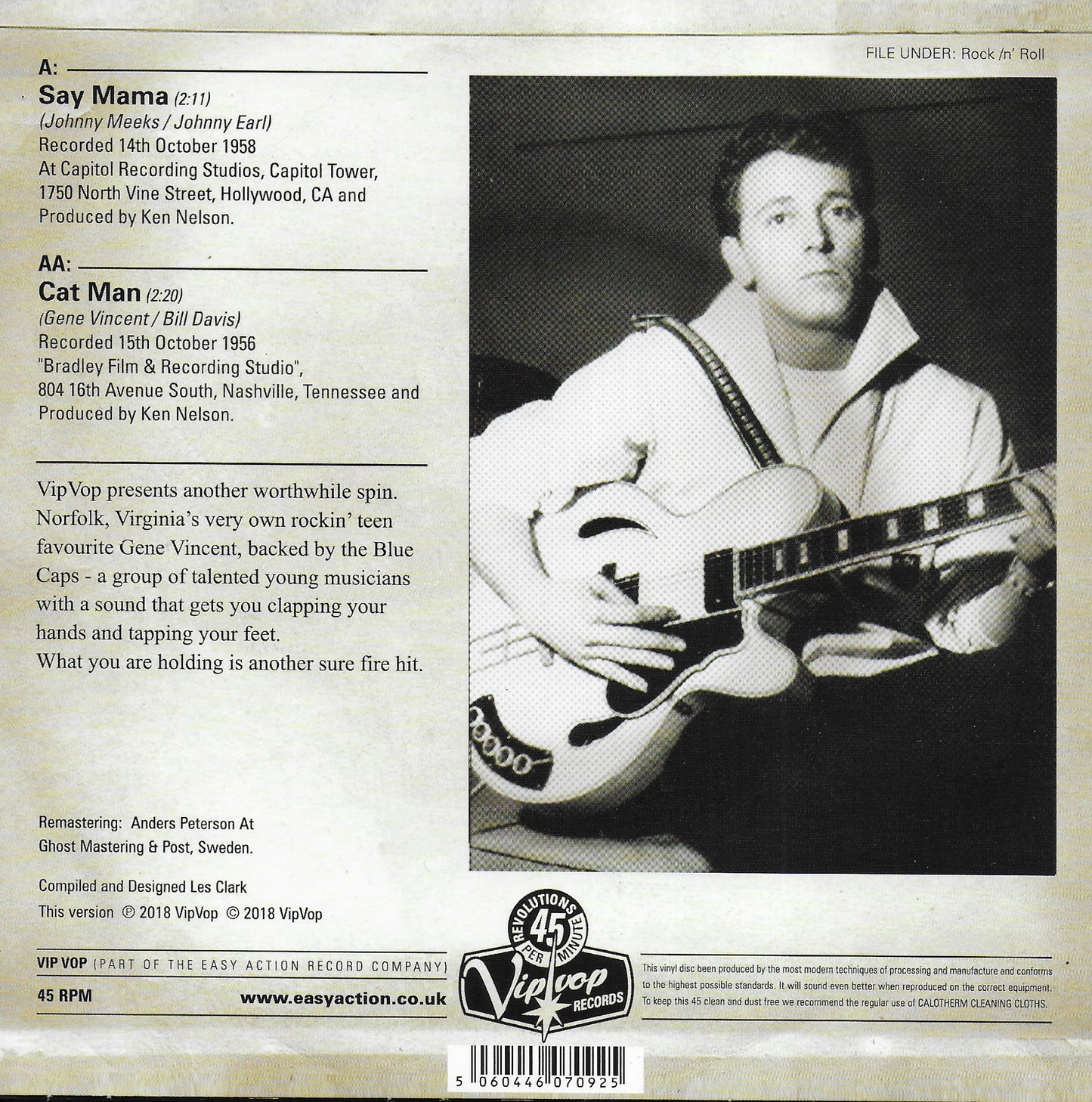 Gene Vincent and his Blue Caps - Say mama / Cat man