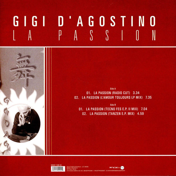 Gigi D'agostino - La Passion (Limited transparent red vinyl) (12" Maxi Single)