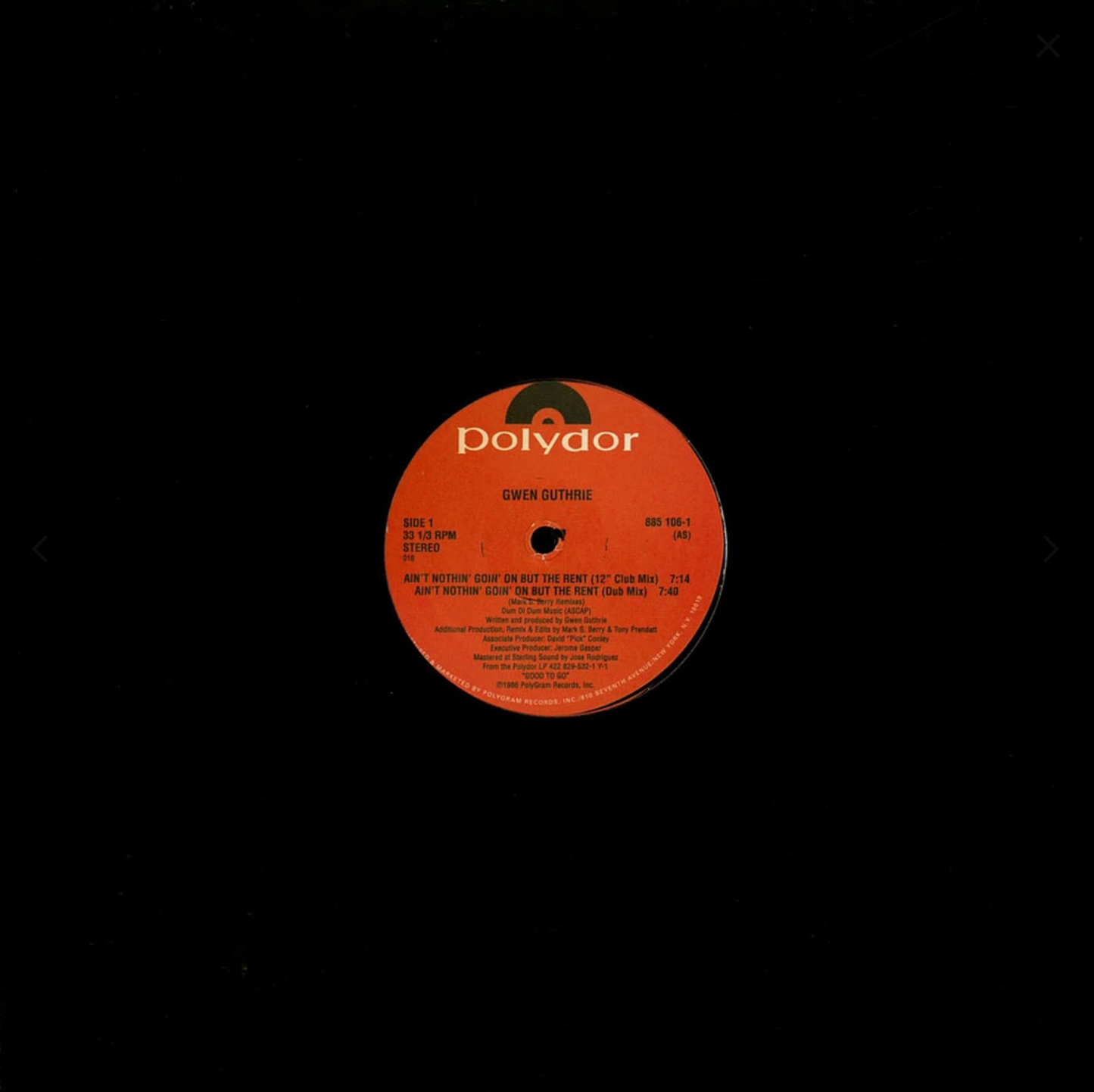 Gwen Guthrie - Ain't nothin' goin' on but the rent (12" Maxi Single)