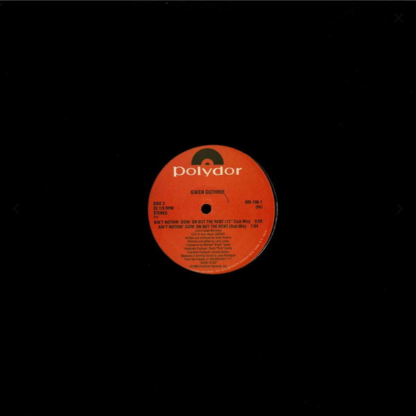 Gwen Guthrie - Ain't nothin' goin' on but the rent (12" Maxi Single)