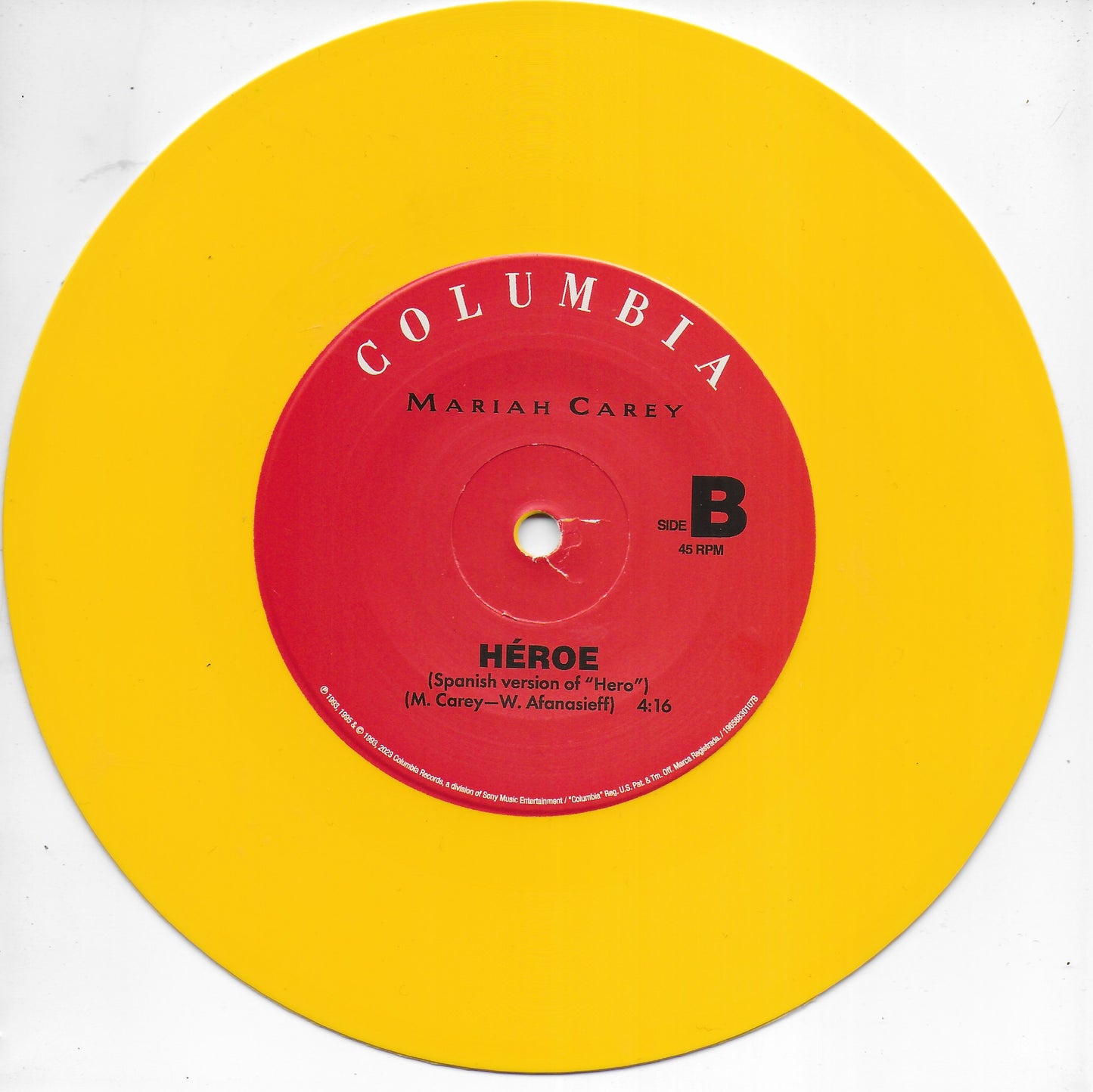 Mariah Carey - Hero (30th Anniversary, limited yellow vinyl)