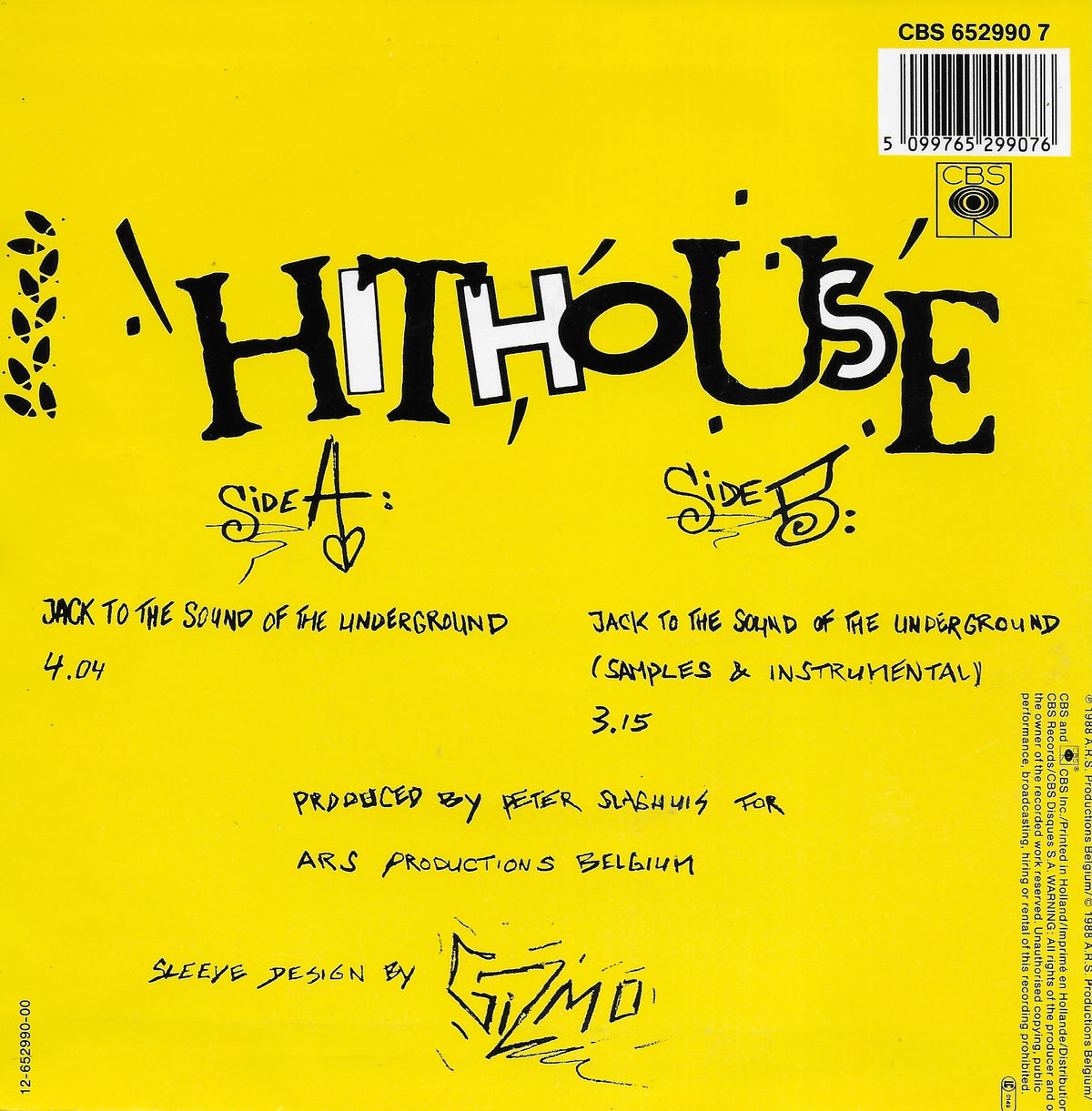 Hithouse - Jack to the sound of the underground (Europese uitgave)