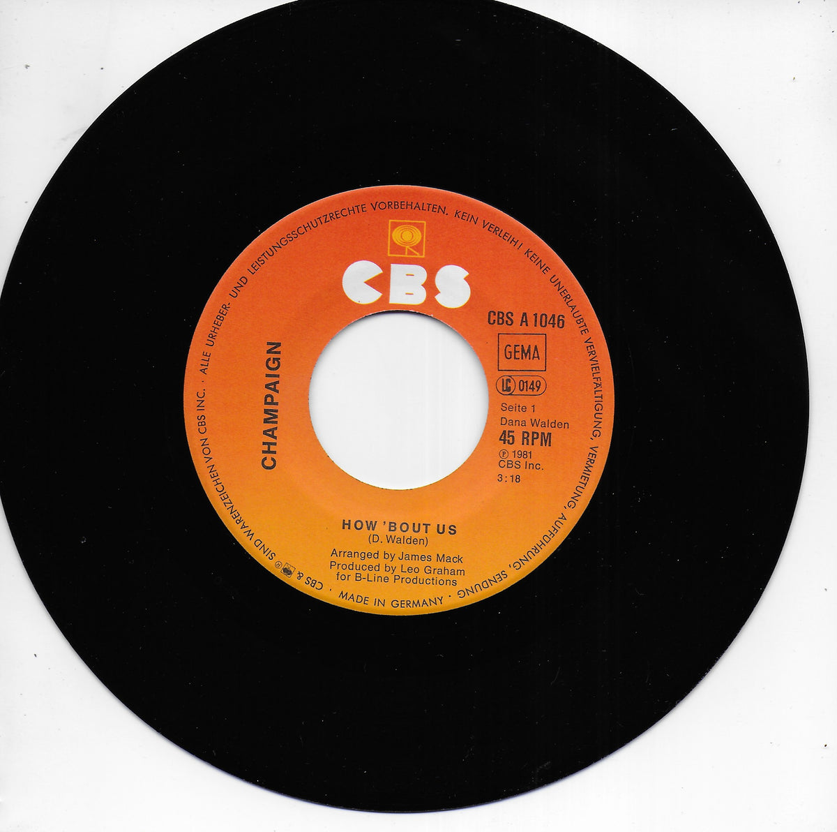 Champaign - How 'bout us (Duitse uitgave)