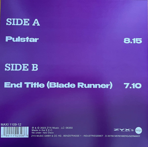 Hypnosis - Pulstar / End title (Blade Runner) (Purple vinyl) (12" Maxi Single)