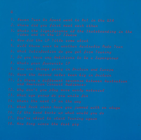 INXS - Interview with Kirk Pengilly & Tim Farriss 1988 (Picture disc)