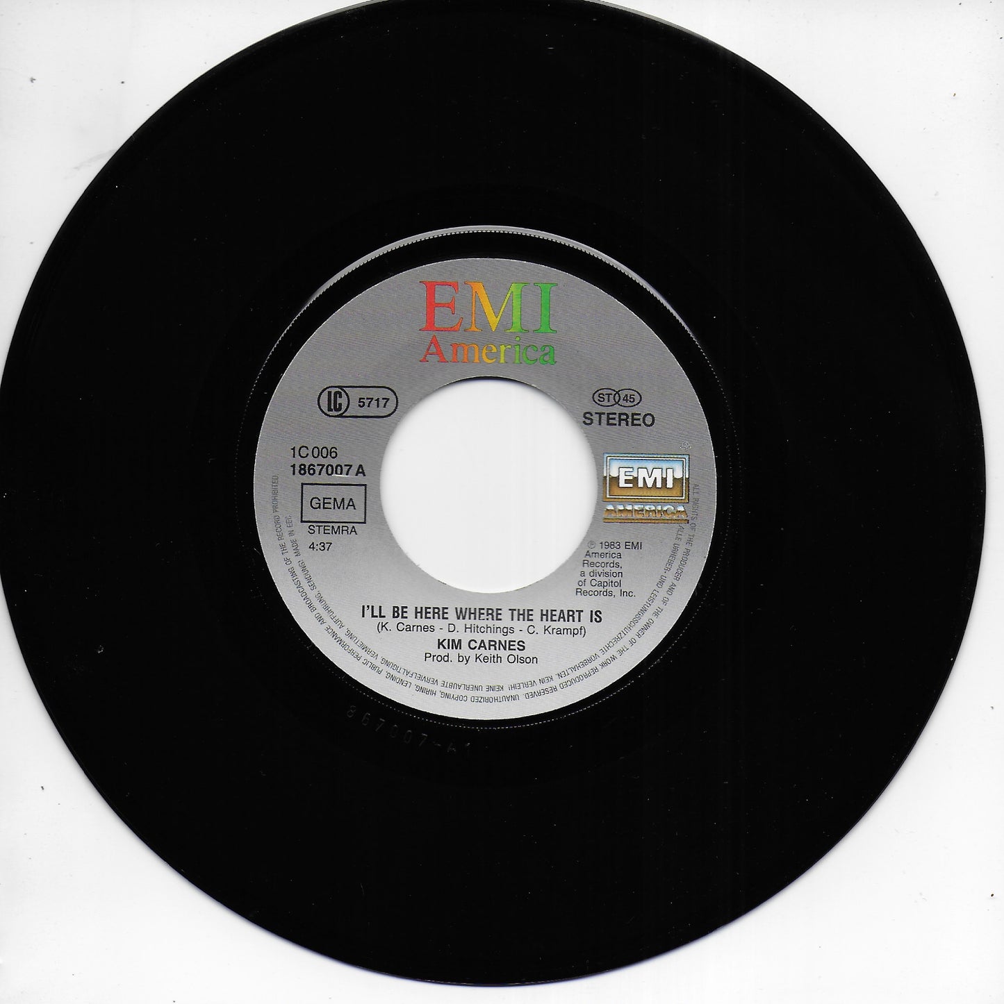 Kim Carnes - I'll be here where the heart is (Duitse uitgave)