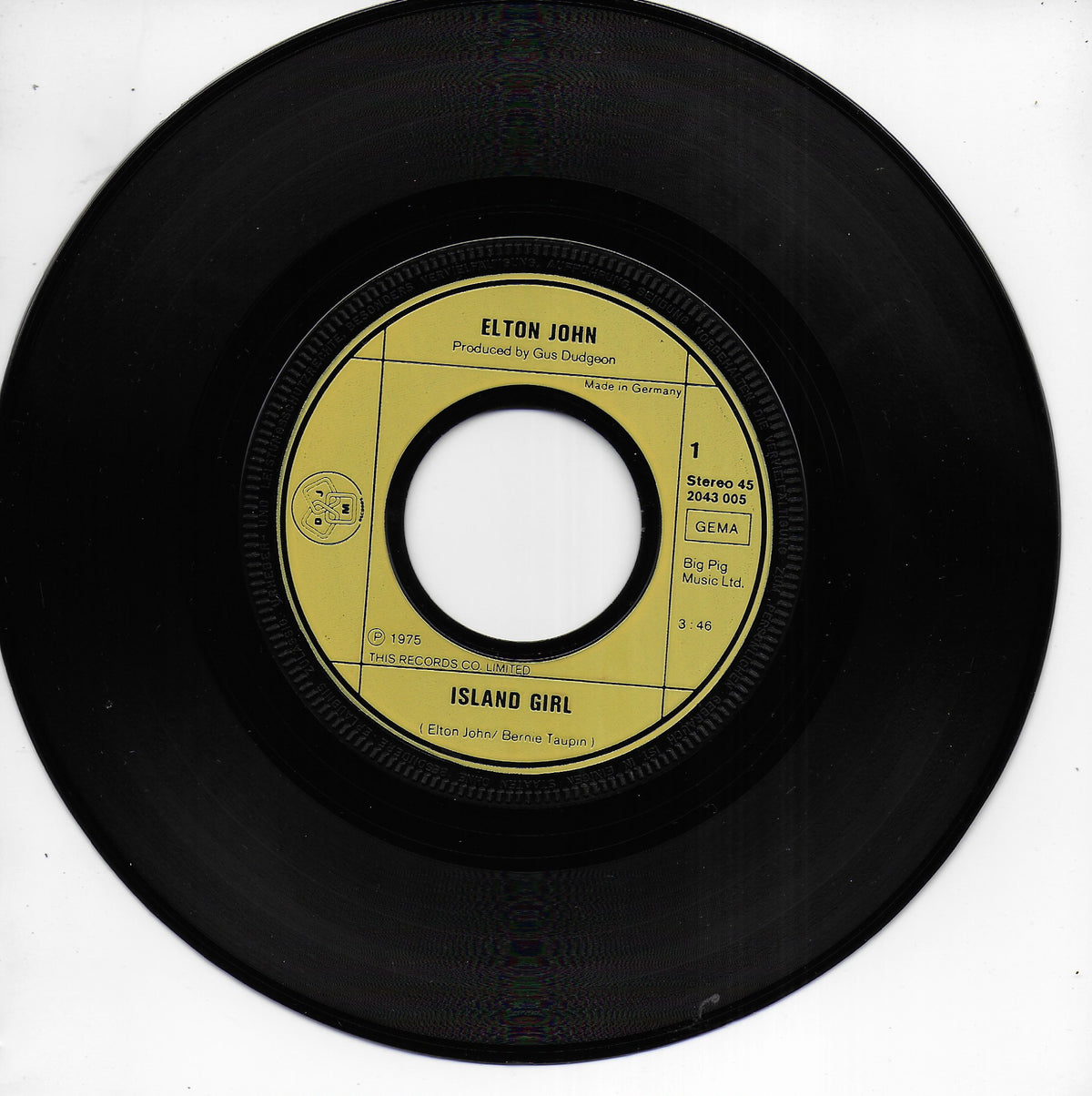 Elton John - Island girl (Duitse uitgave)