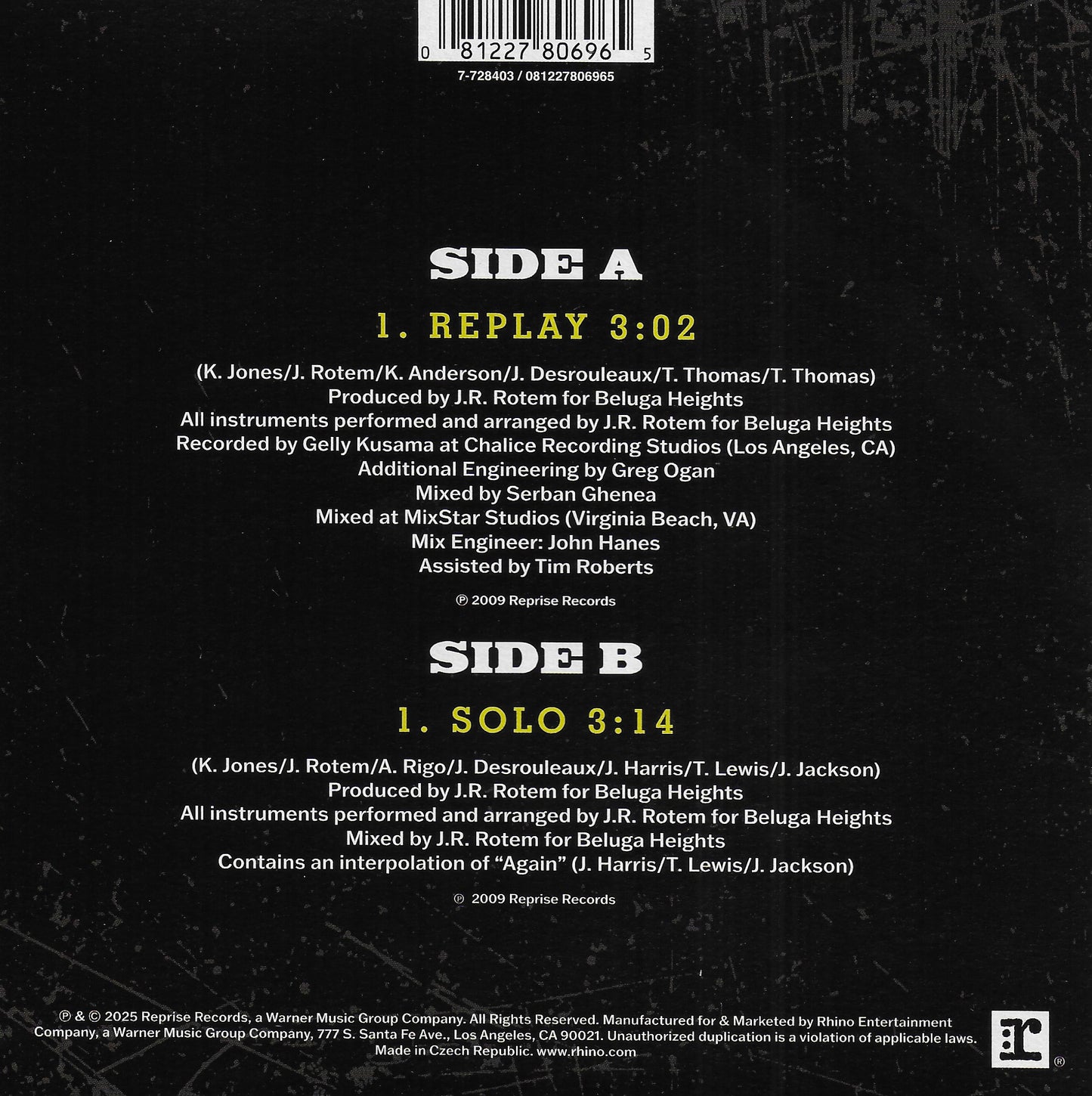 Iyaz - Replay / Solo (Limited lemonade vinyl)