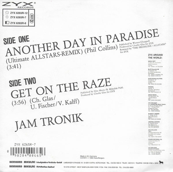 Jam Tronik - Another day in paradise (remix) (Duitse uitgave)