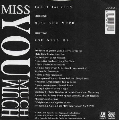 Janet Jackson - Miss you much (Engelse uitgave)