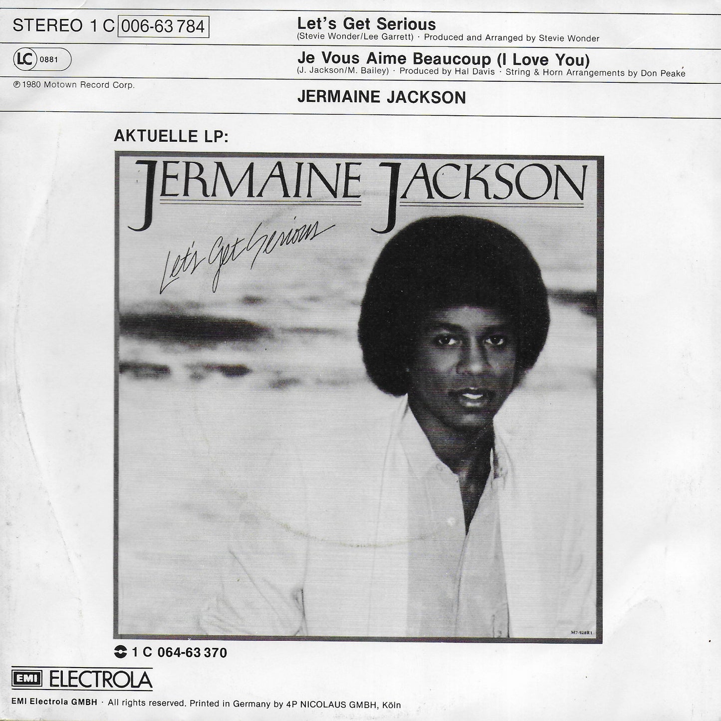 Jermaine Jackson - Let's get serious (Duitse uitgave)