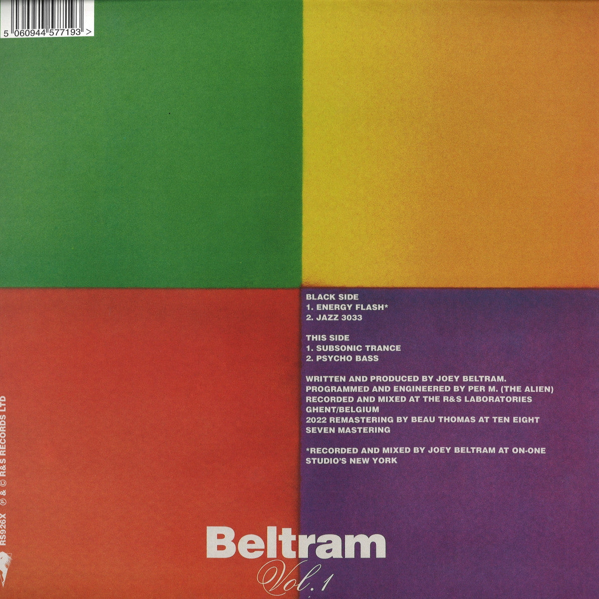 Joey Beltram - Beltram Vol. 1 (12" Maxi Single)