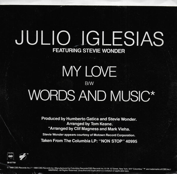 Julio Iglesias ft. Stevie Wonder - My love (Amerikaanse uitgave)