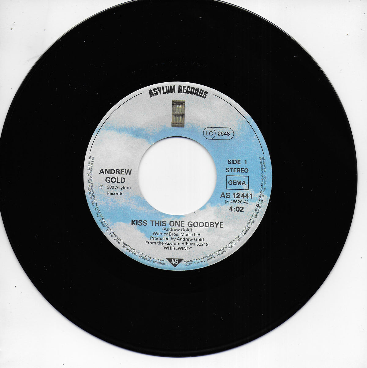 Andrew Gold - Kiss the one goodbye (Duitse uitgave)