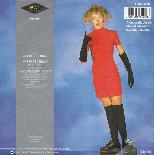 Kylie Minogue - Got to be certain (Duitse uitgave)