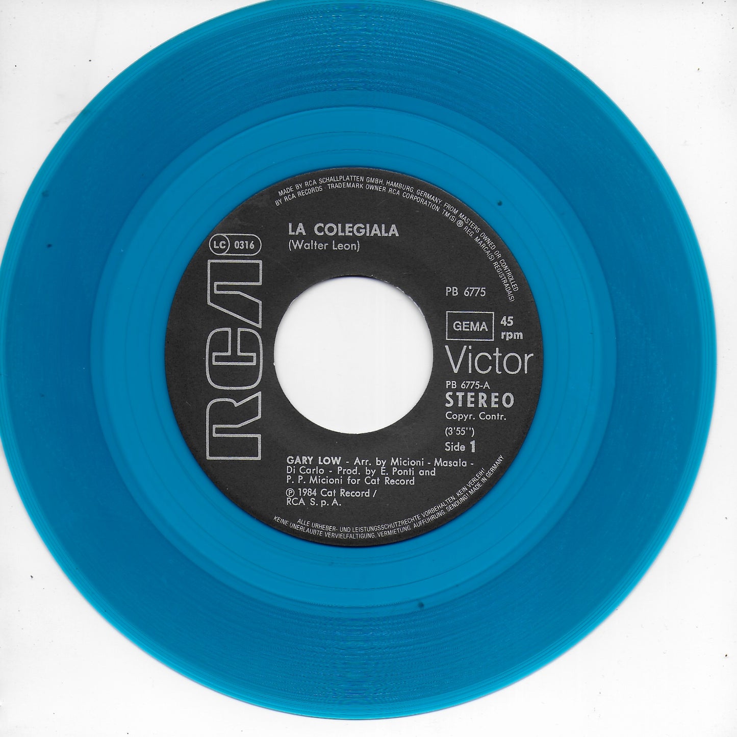 Gary Low - La colegiala (Duitse uitgave, blue vinyl)