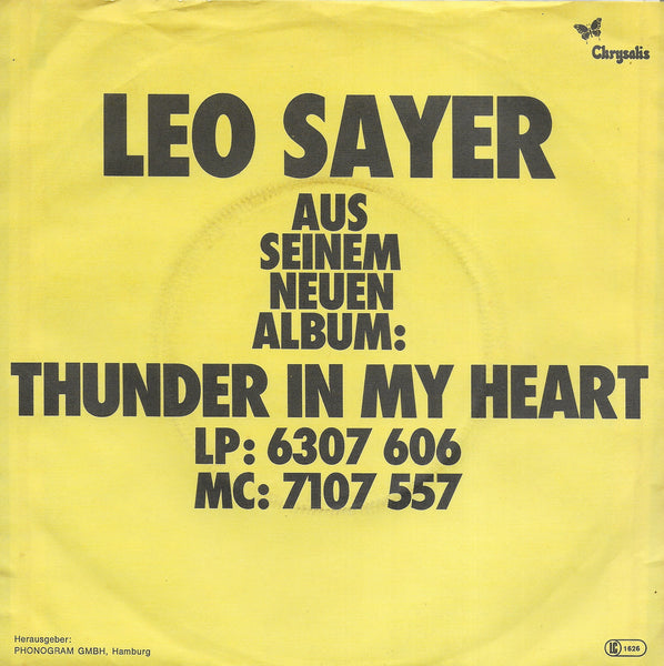 Leo Sayer - Thunder in my heart (Duitse uitgave)