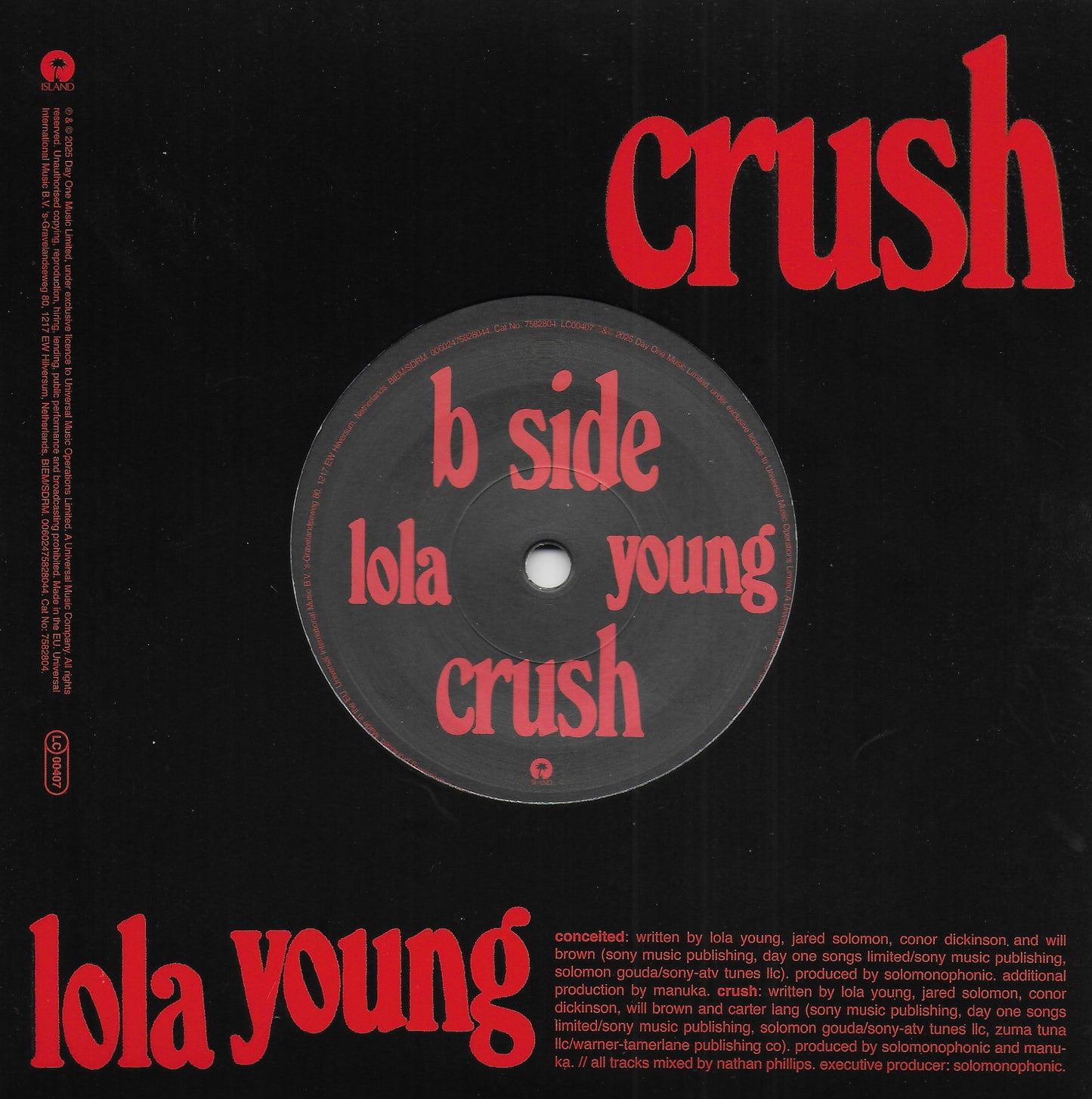 Lola Young - Conceited / Crush (Limited transparent vinyl)