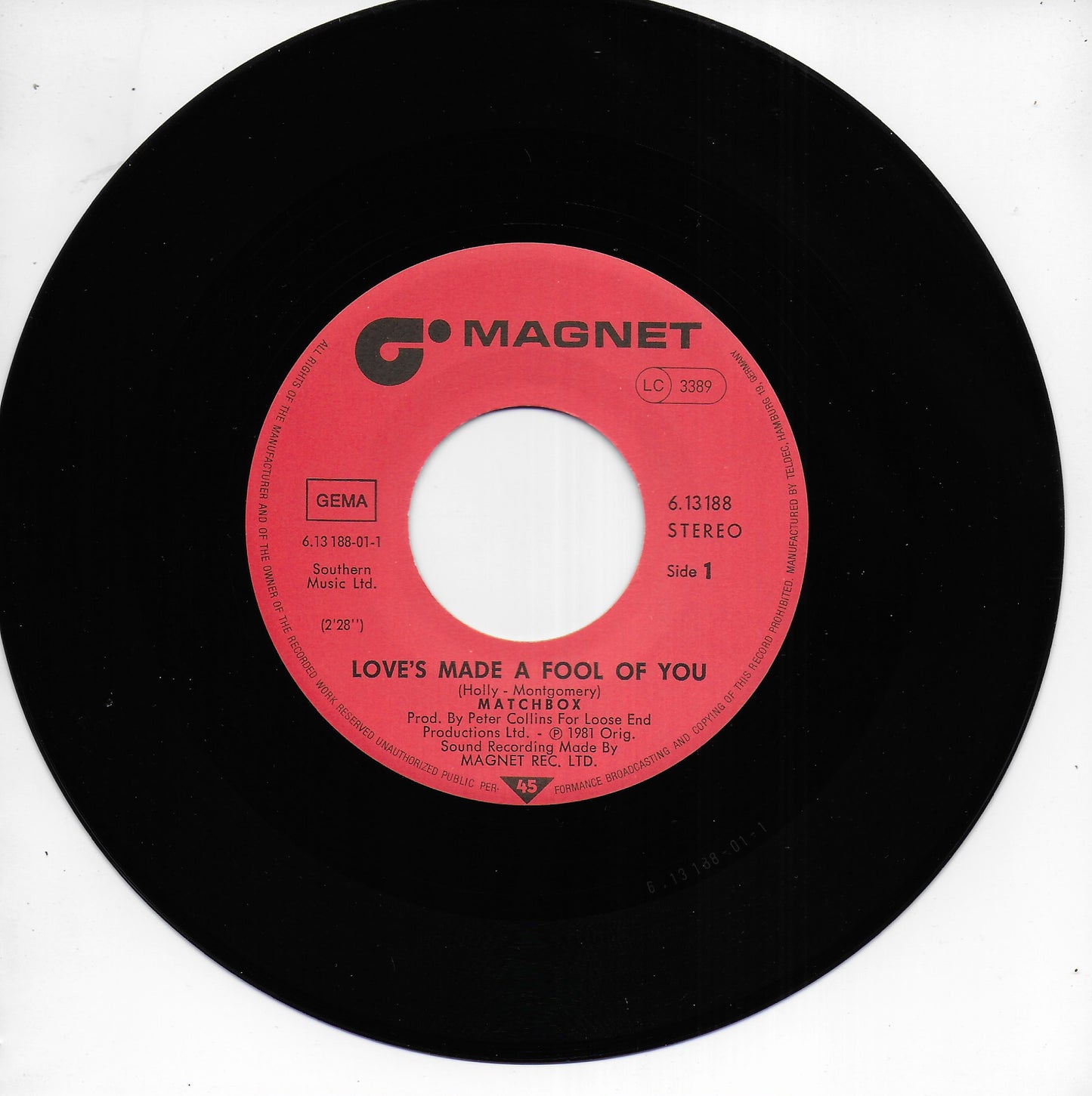 Matchbox - Love's made a fool of you (Duitse uitgave)