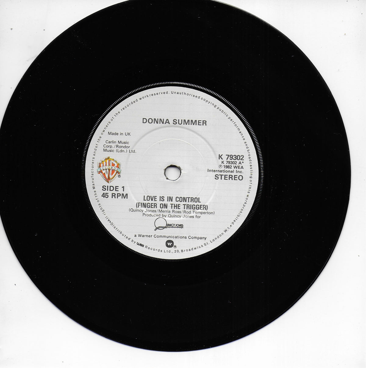 Donna Summer - Love is in control (finger on the trigger) (Engelse uitgave)