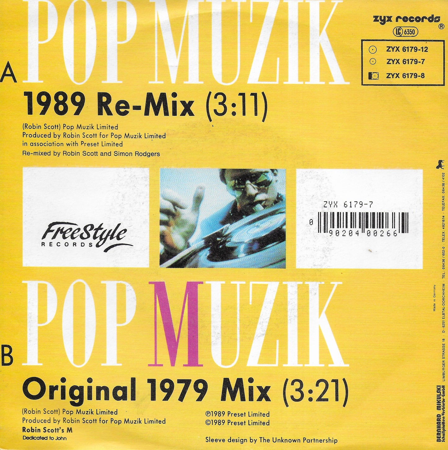M - Pop muzik (1989 re-mix) (Duitse uitgave)